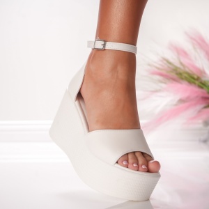 Sandale Cu Platforma - 5WL7 White 02 - Img 3