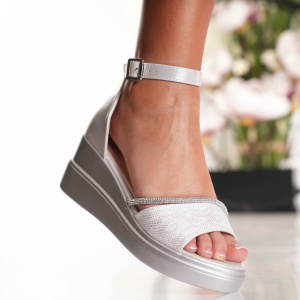 Sandale cu Platforma - A24-1073B Silver - Img 2