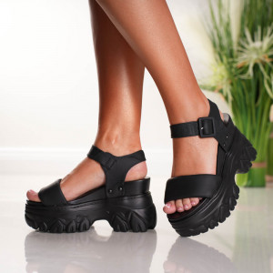 Sandale Dama cu Platforma Pretty - 3WL207 Black - Img 4