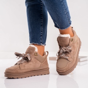 Sneakers Dama UG LowMel - CozyRunner B25-611 Cream Khaky - Img 4