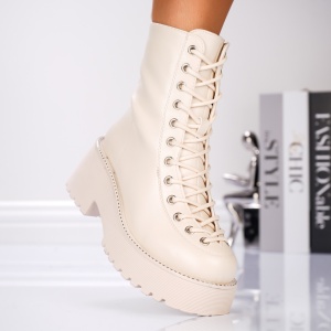 Ghete Casual Gloria - B24-1500 Beige - Img 1
