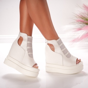 Ghete Dama cu Platforma - 1053 White - Img 3