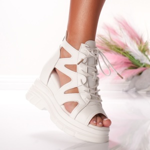 Ghete Dama cu Platforma - 3AL105 White - Img 1