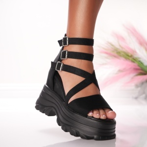 Ghete Dama cu Platforma - 3AL108 Black - Img 2