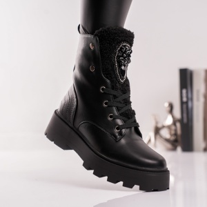 Ghete Dama Mille - GlamFur HX1121A Black - Img 3