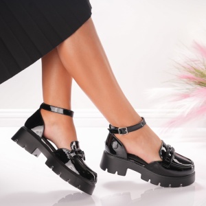 Pantofi Casual Ribbon Strap - 5H15 Black 02 - Img 3
