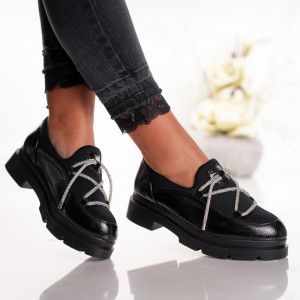 Pantofi Casual Strass - 30P6 Black 01 - Img 2