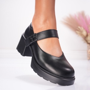 Pantofi Casual Toc Lolly - 1032 Black - Img 2