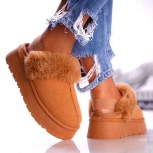 Papuci Casual UG - CozyBand B24-1580 Camel