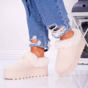 Papuci Casual UG - FluffyRise Y127 Beige - Img 4