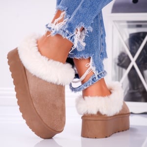 Papuci Casual UG - FluffyRise Y127 Khaki - Img 2