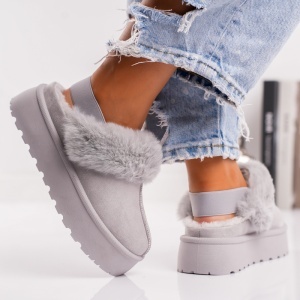 Papuci Casual UG - FluffyStep VL243 Grey