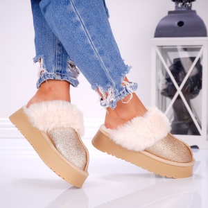 Papuci Casual UG - FurrySoft BG183 Golden - Img 4
