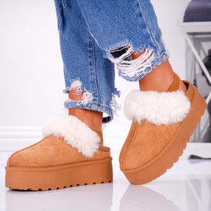 Papuci Casual UG - SoftFur AD-8 Camel - Img 4