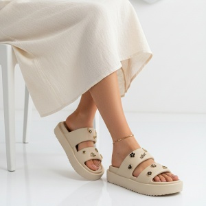 Papuci Cu Platforma - BG196 Khaki - Img 2