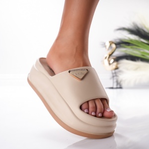 Papuci Dama - BG197 Khaki Camel - Img 4