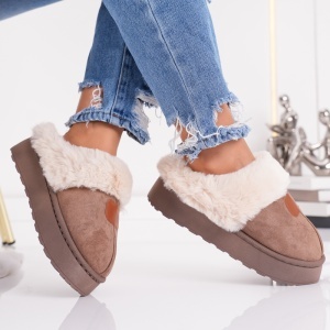 Papuci Imblaniti Tip UG - CozyWarm MK058-1 Brown - Img 3