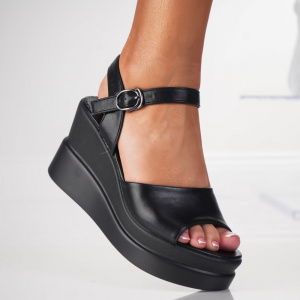 Sandale cu Platforma - 704 Black - Img 1