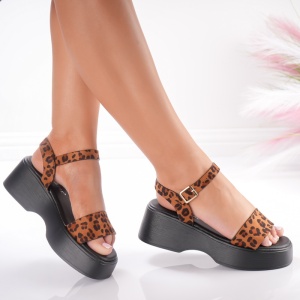 Sandale Dama cu Platforma - PS51 Leopard - Img 2