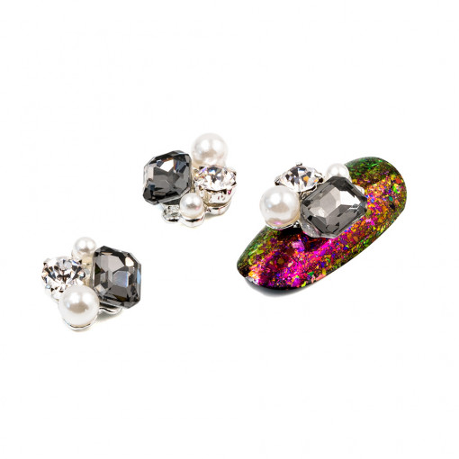 Cristale pentru unghii Gray Crystal Nr 82 Set 3 buc