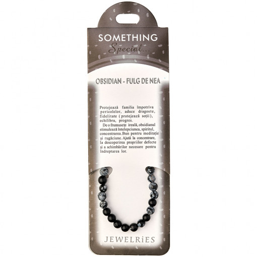 Bratara pietre semipretioase Obsidian-Fulg de Nea