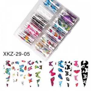 Folie de transfer M729 fluture alb Oranjollie – set 10 buc - Img 1