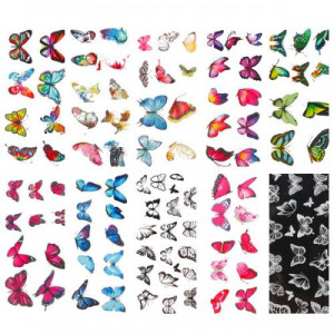 Folie de transfer M729 fluture alb Oranjollie – set 10 buc - Img 2