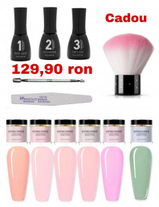 Kit 6 Dipping Powder + 3 solutii Oranjollie roz