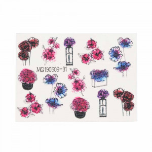 Abtibild unghii 5D pe baza de apa floare MG190609-31