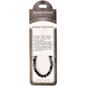 Bratara pietre semipretioase Obsidian-Fulg de Nea