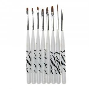 Set 8 pensule gel/acryl zebra W68 Oranjollie