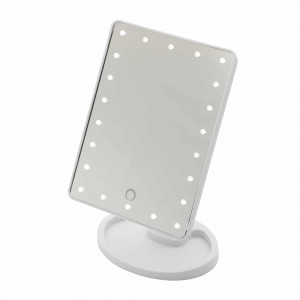 Oglinda cu LED si touch alba Oranjollie
