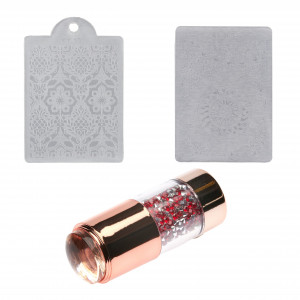 Set stampila unghii Crystal Red W7 Oranjollie