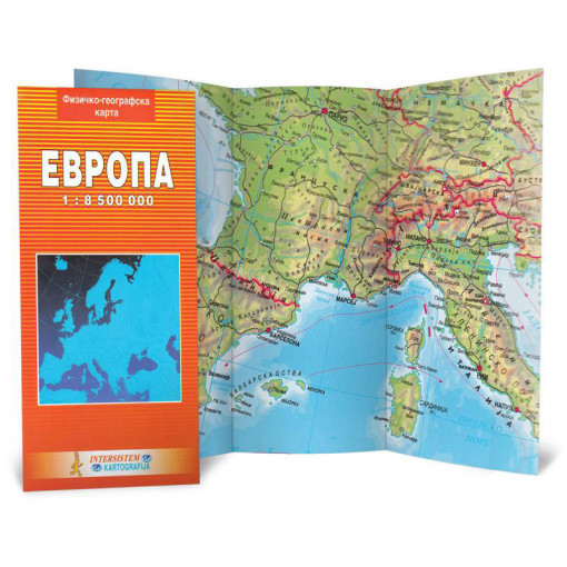 Evropa - fizičko-geografska karta
