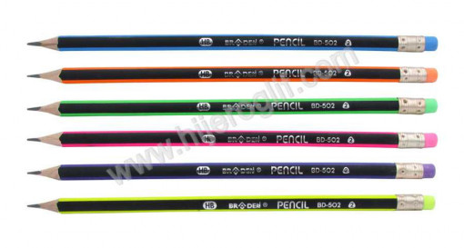 Grafitna olovka HB sa gumom neon linije 12-1 BD-502