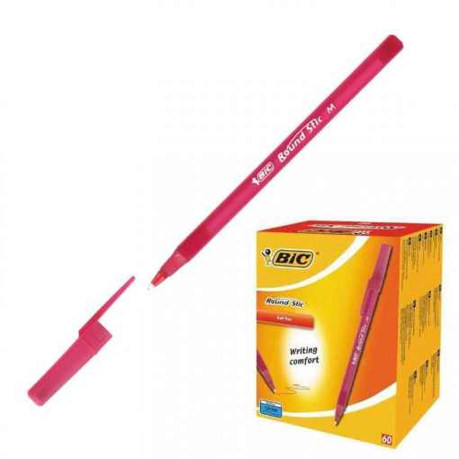 BIC Round Stick - hemijska olovka, crvena
