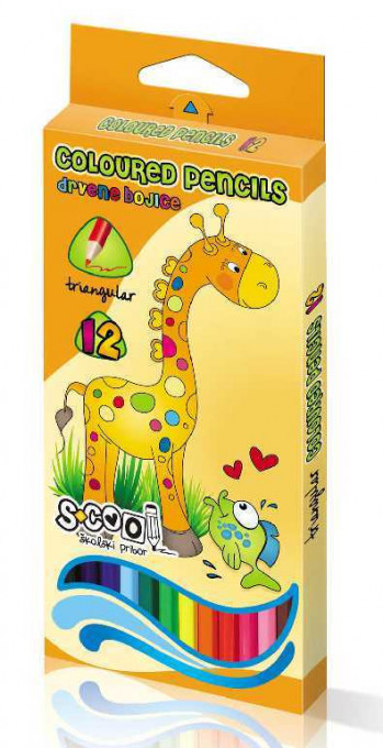 Drvene bojice S-COOL - Trouglaste 1-12
