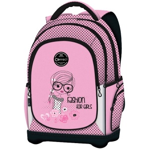 Ranac ðački anatomski lagan Fashion for girls Connect 40233 roze-crni