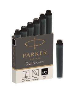Patrone za naliv pero mini Parker crne