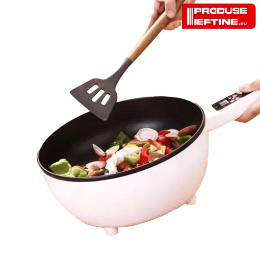 Tigaie electrică inteligentă multifunctională Zâna Casei. Accesoriu slow cooked gătire abur. Functie oala 2 in 1