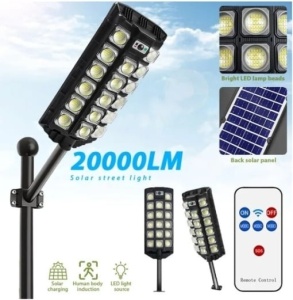Lampa Solara Stradala 3000W, Senzor De Miscare Si Telecomanda, 442 Leduri,17 Celule LED - Img 3