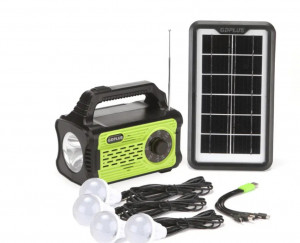 Kit urgență Ultra - lanterna,radio,încarcător cu 3 becuri cu panou solar portabil - Baterie 10000mAH - Img 4
