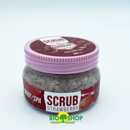 NANO ABSOLUTE Exfoliant Fata si Corp cu Capsuni 300 ml | Exfoliant Fata | Corp exfoliant | Față și corp și spa | Îngrijirea pielii | Peeling revigorant pentru bărbați și femei