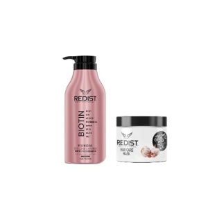 Pachet Promo Redist pentru Volum și Îngrijire – Șampon cu Biotină 500 ml + Mască Profesională cu Extract de Usturoi 475 ml