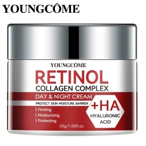 Crema complexa de colagen cu retinol coreean, hidratanta avansata pentru zi si noapte cu vitamina C si acid hialuronic, anti-imbatranire si control al acneei pentru barbati si femei 30g, sigura pentru toate tipurile de piele