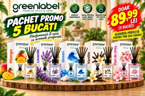 Pachet Promo: 5 X Odorizante cameră cu bețișoare (arome mango,lavanda,ocean, vanilie si cirese japoneze ) 110ml – Greenlabel
