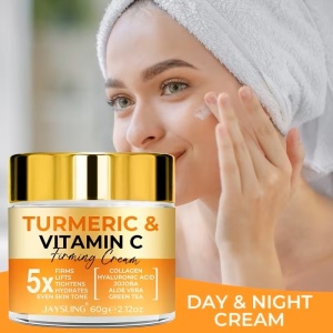 JAYSUING Crema de întărire cu curcuma și vitamina C - Unisex Adult Hydrator cu acid hialuronic, colagen, jojoba, vitamina E - Toate tipurile de piele, retinol pentru hidratare, întărire și tonul uniform al pielii - Img 4