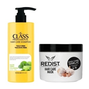 Pachet Promo : Sampon Profesional AC CLASS cu Menta & Lamaie 1000ML Si Masca Redist profesionala pentru par cu extract de usturoi 475 ML
