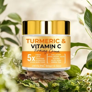 JAYSUING Crema de întărire cu curcuma și vitamina C - Unisex Adult Hydrator cu acid hialuronic, colagen, jojoba, vitamina E - Toate tipurile de piele, retinol pentru hidratare, întărire și tonul uniform al pielii - Img 5