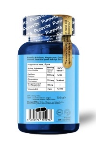 Calciu – Magneziu – Zinc – Vitamina D Plus, 60 Tablete Purevits - Img 2